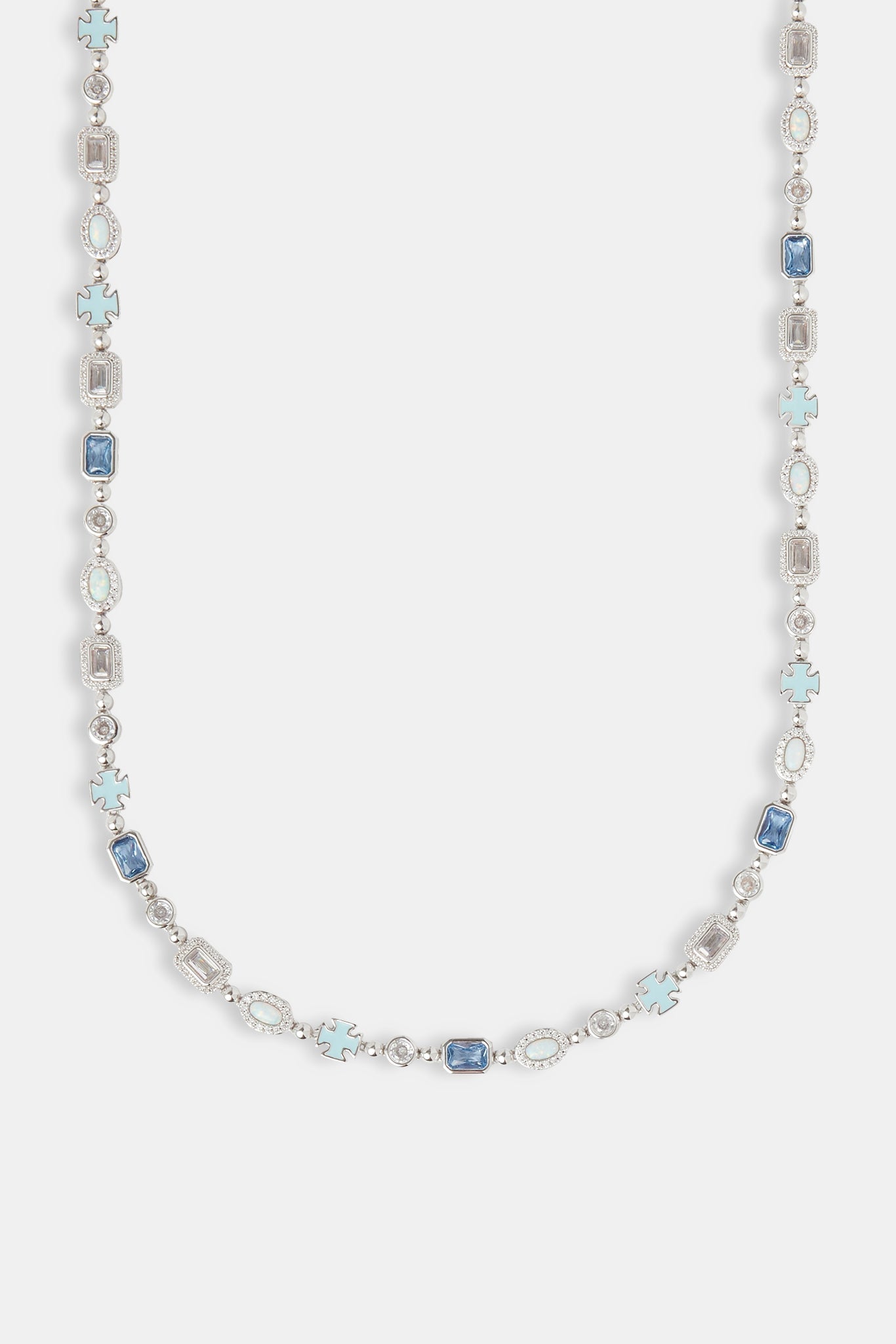 Blue & Clear Micro Multi Gemstone Chain - 6mm